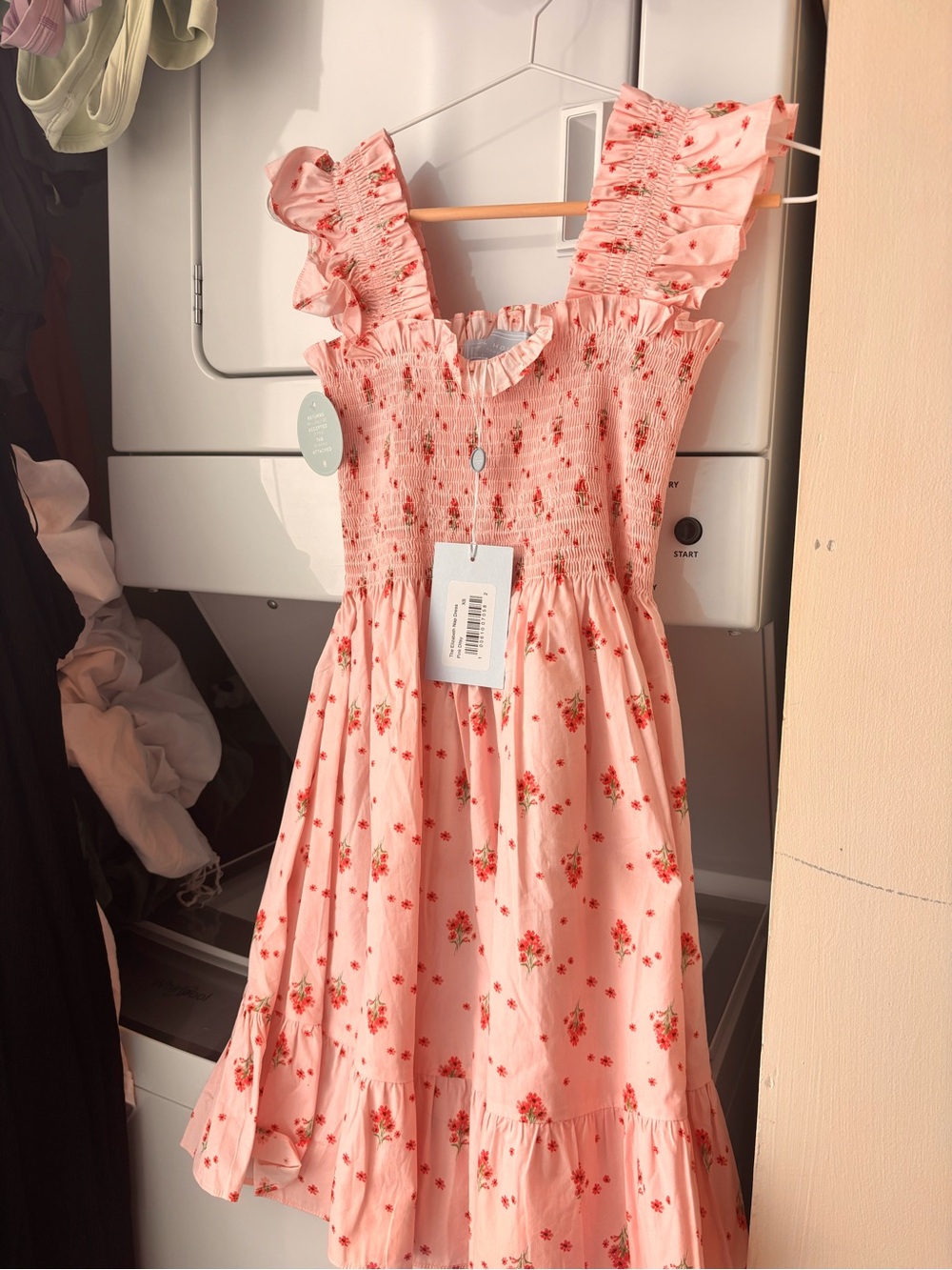 Hill House Pink Floral Smocked Sundress with Ruffle Straps